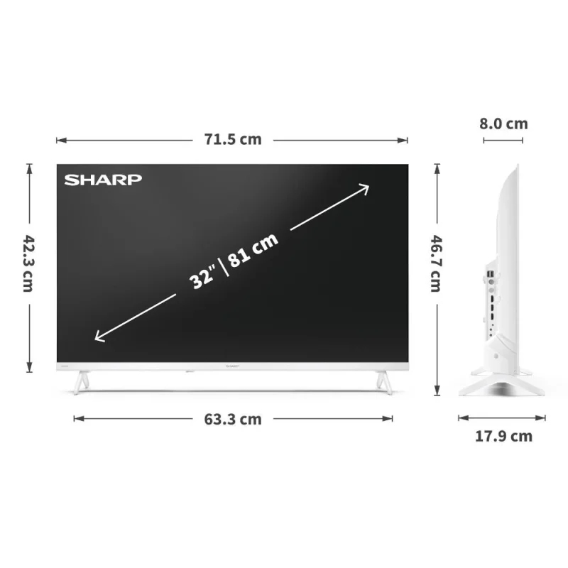 Sharp LED 32HF2265EW 32 HD Ready Smart TV Google TV HDR10 — photo 9