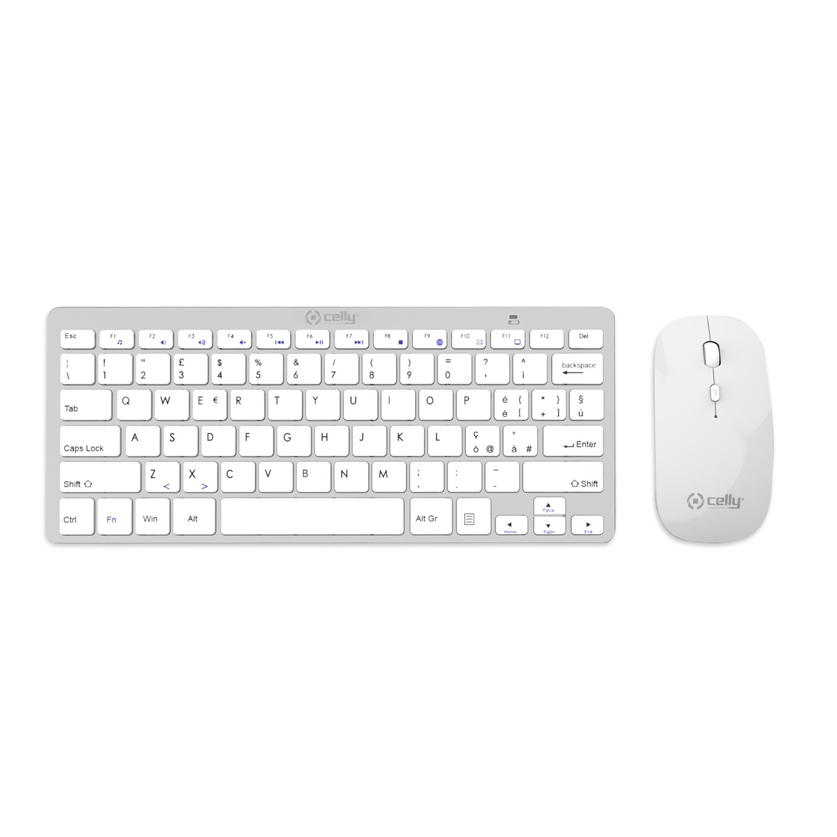 Celly SWKEYBMOUSE keyboard Mouse included Universal RF Wireless QWERTY English Silver – image 1