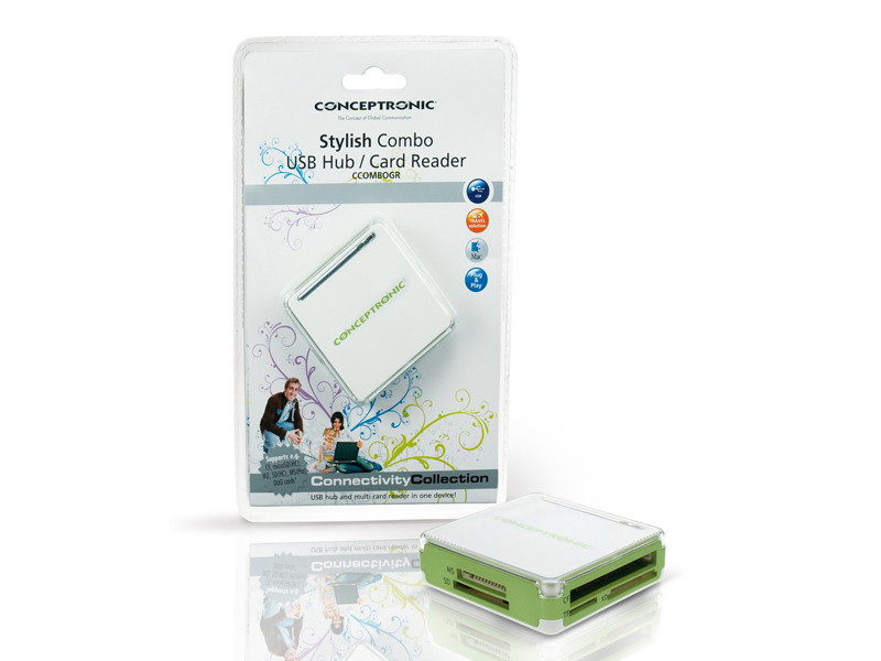 Conceptronic Multi Card Reader + 3 Ports Hub – image 4
