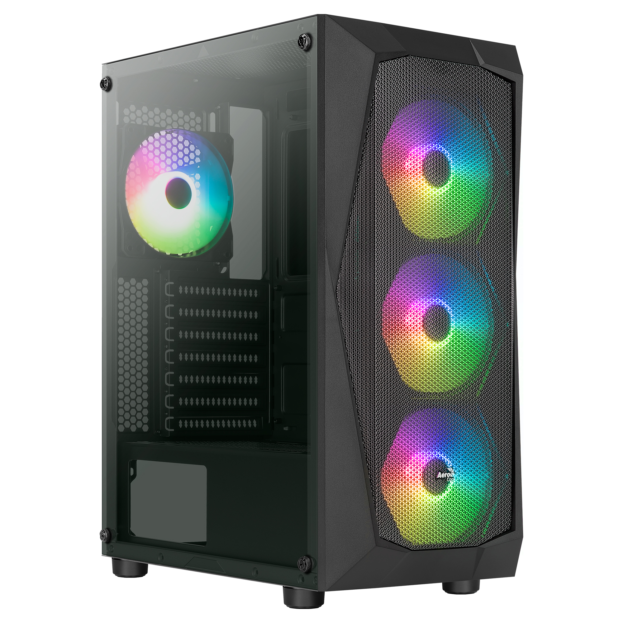 Aerocool FALCONV2BK PC ATX Case Front Panel Mesh Tempered Glass 4 Fans ARGB – image 2