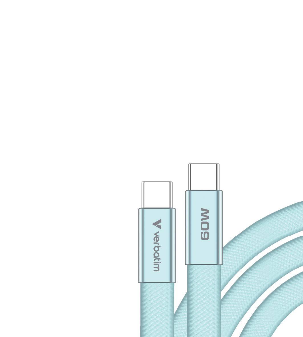 Verbatim Sync & Charge USB-C to USB-C  60W 120cm blue Ladekabel