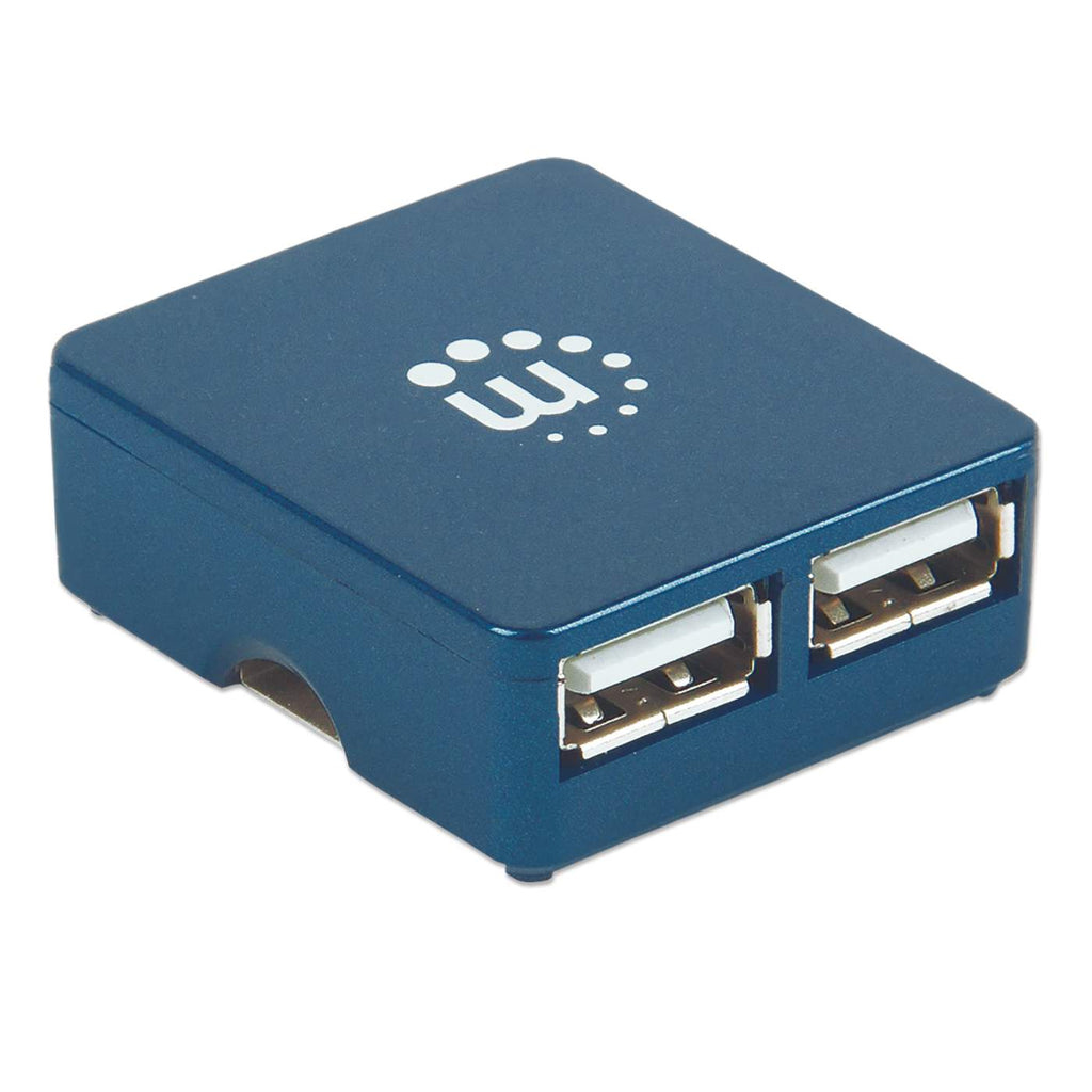 Manhattan USB-A 4-Port Micro Hub, 4x USB-A Ports, Blue, 480 Mbps (USB 2.0), USB powered (no external power supply required), Hi-Speed USB, Three Year Warranty, – image 2