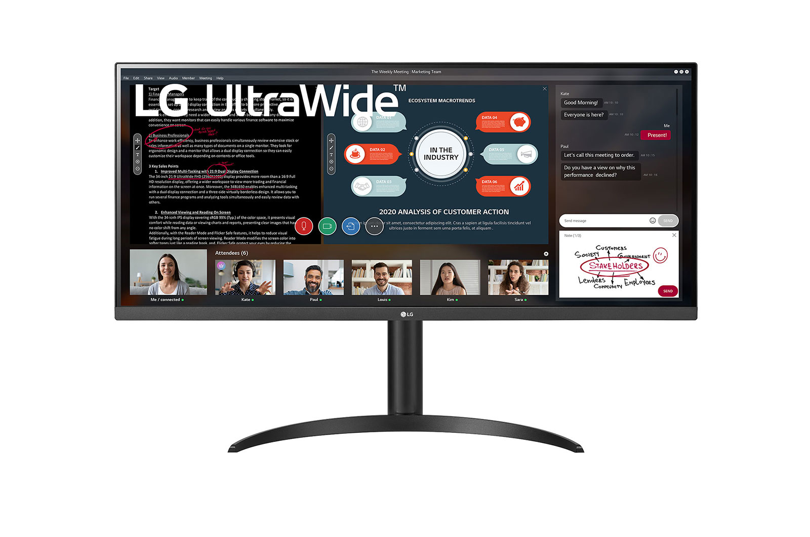 LG 34WP550-B computer monitor – image 1
