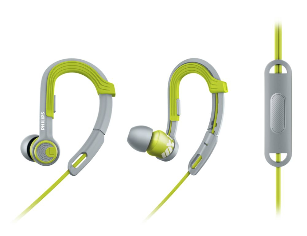 Philips ActionFit SHQ3305LF/27 headphones/headset Wired Ear-hook Green, Grey