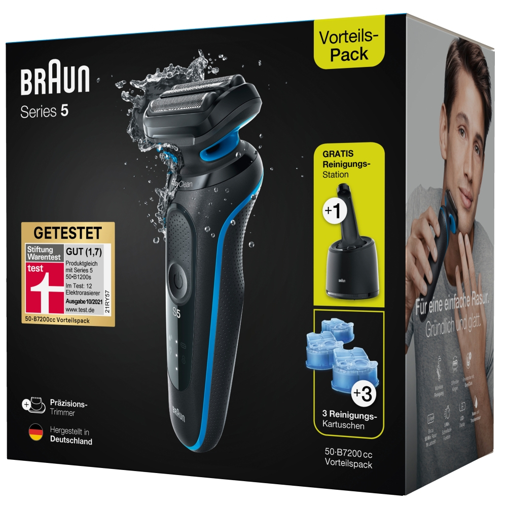 Braun Series 5 50-B7200cc Foil shaver Trimmer Black, Blue – image 4