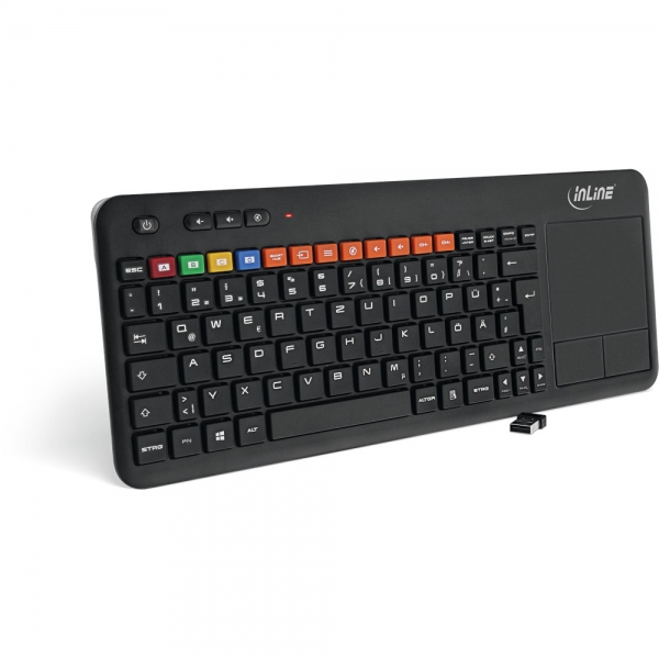 InLine 55376 keyboard Universal RF Wireless Black