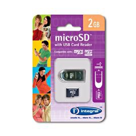 Integral 2GB microSD card + card reader