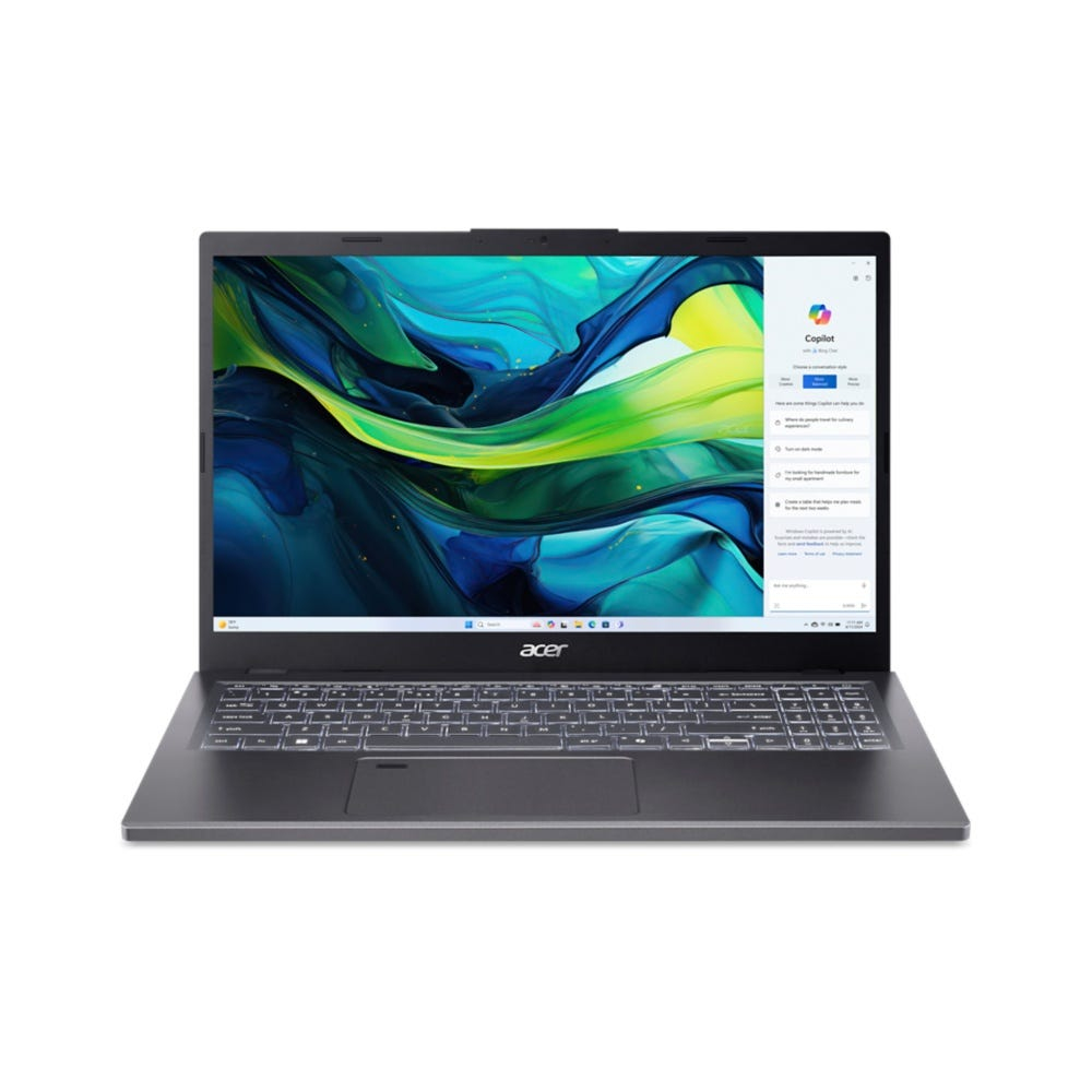 Acer Aspire 15 A15-61M-R932 AMD Ryzen™ 5 8640HS Laptop 39.6 cm (15.6") Full HD 16 GB DDR5-SDRAM 512 GB SSD Wi-Fi 6 (802.11ax) Windows 11 Home Grey