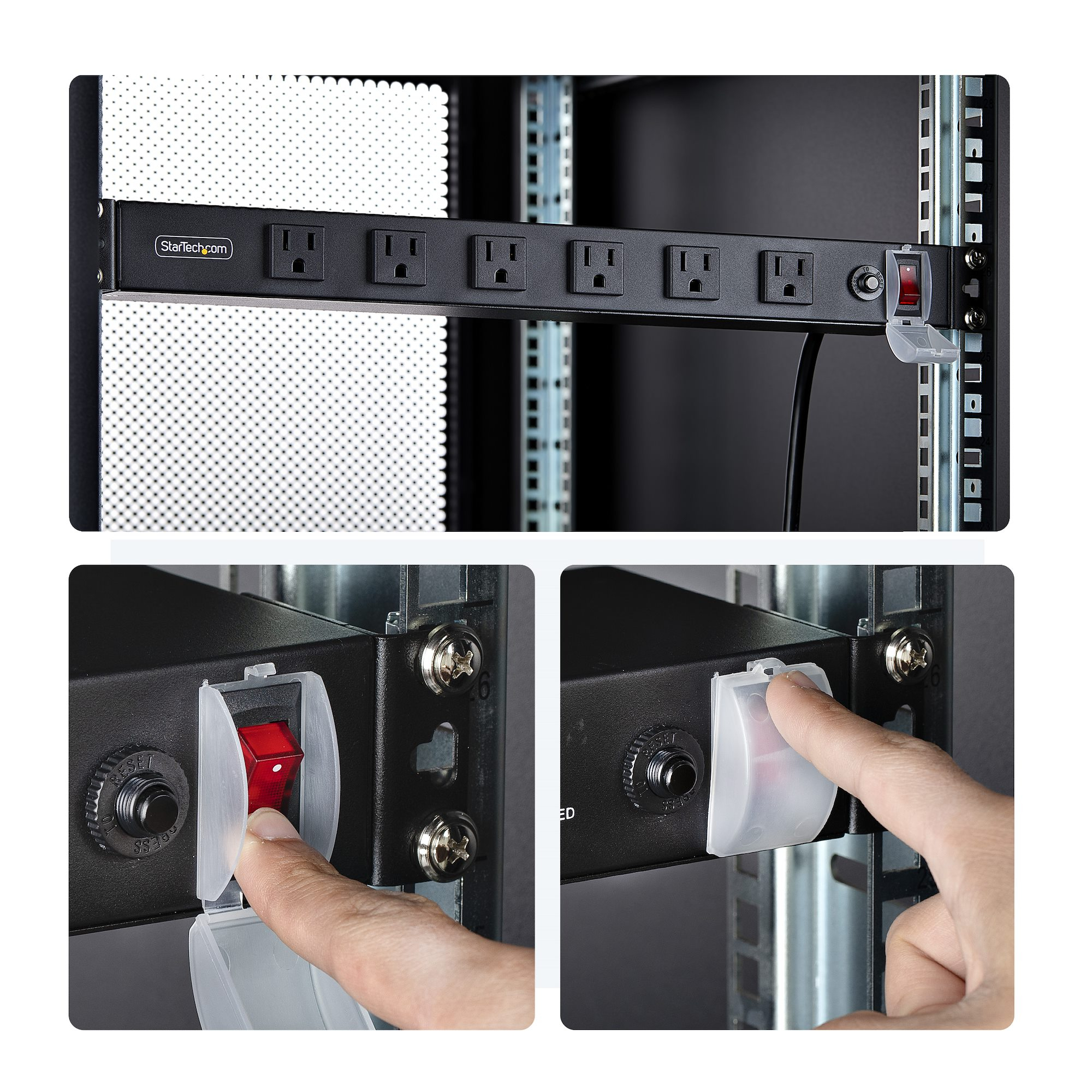 StarTech.com 12-Outlet Rackmount PDU, 1U Server Power Strip with Wide-Spaced Right-Angle Ports, Mounted Power Distribution Unit for 19-Inch Racks and Cabinets – image 6
