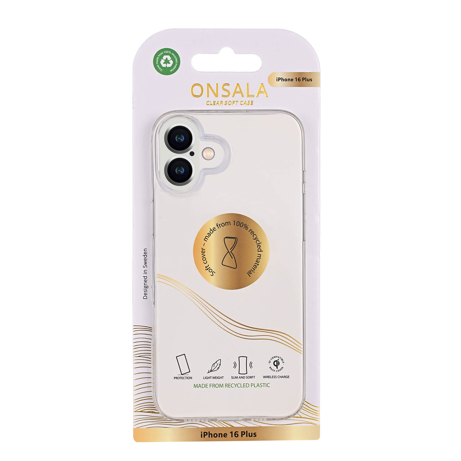 Onsala Phone Case Recycled TPU Transparent - iPhone 16 Plus – image 2