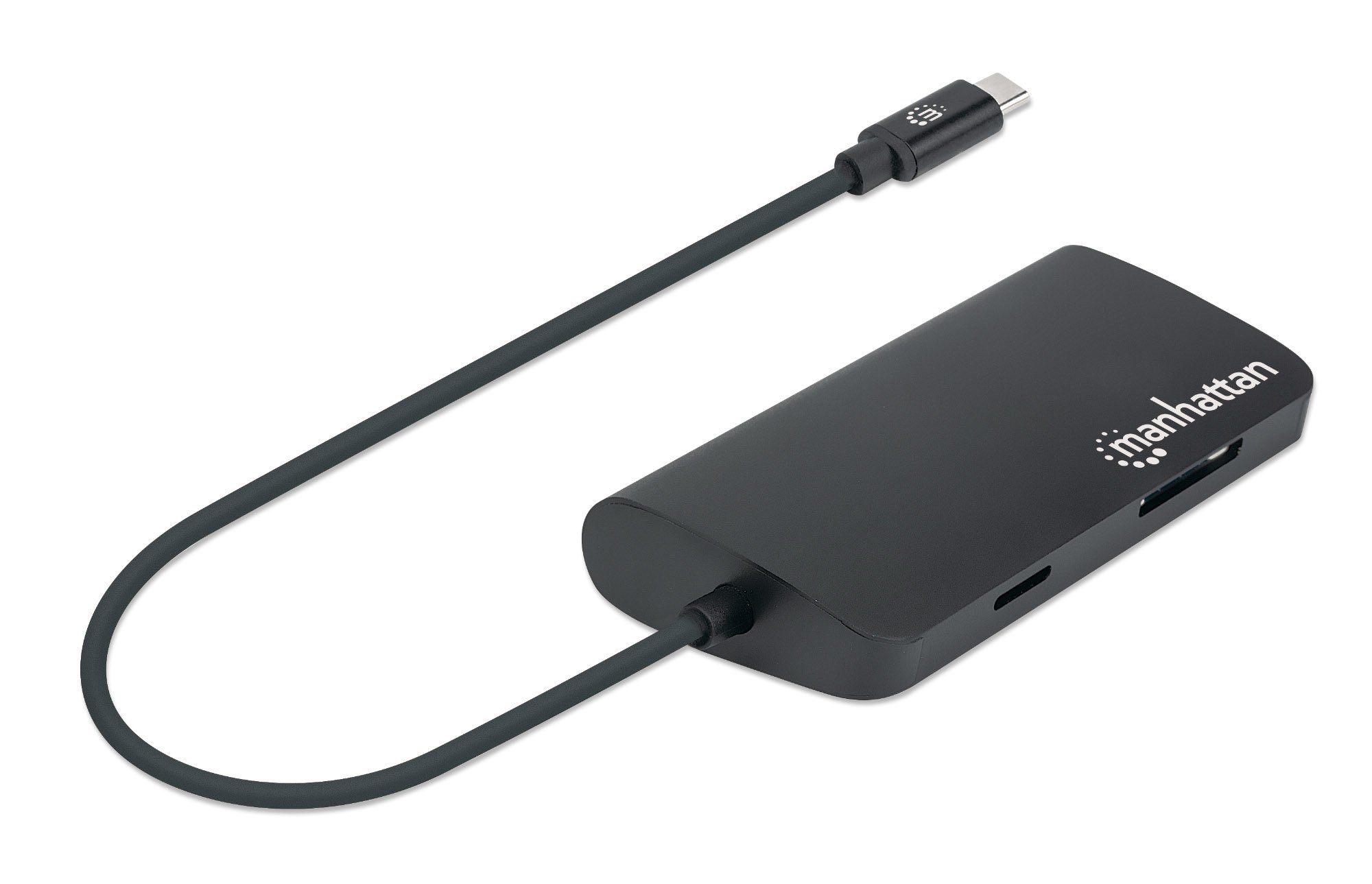 Manhattan USB-C Dock/Hub with Card Reader, Ports (x5): Ethernet, USB-A (3) and USB-C, 5 Gbps (USB 3.2 Gen1 aka USB 3.0), With Power Delivery (100W) to USB-C Por – image 2