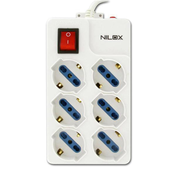 Nilox MULTIPRESA 6P. BIPASSO BIANCO – image 2