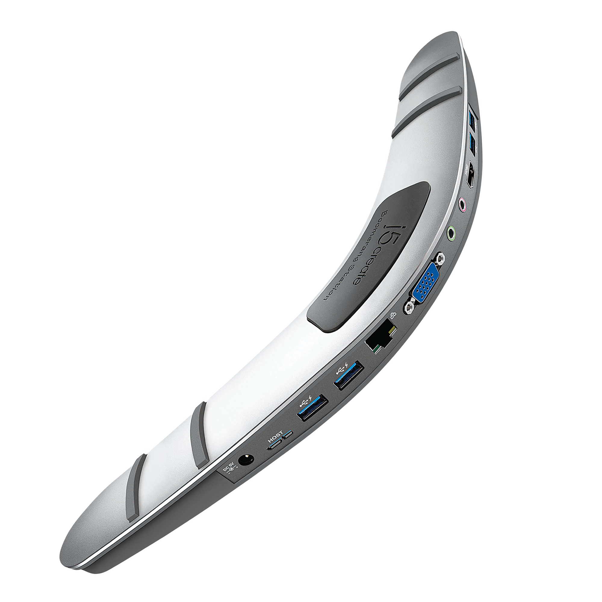 j5create JUD481 USB™ 3.0 Boomerang Station - EU/UK, includes 1x HDMI port and 5x USB ports, Black and Grey – image 2