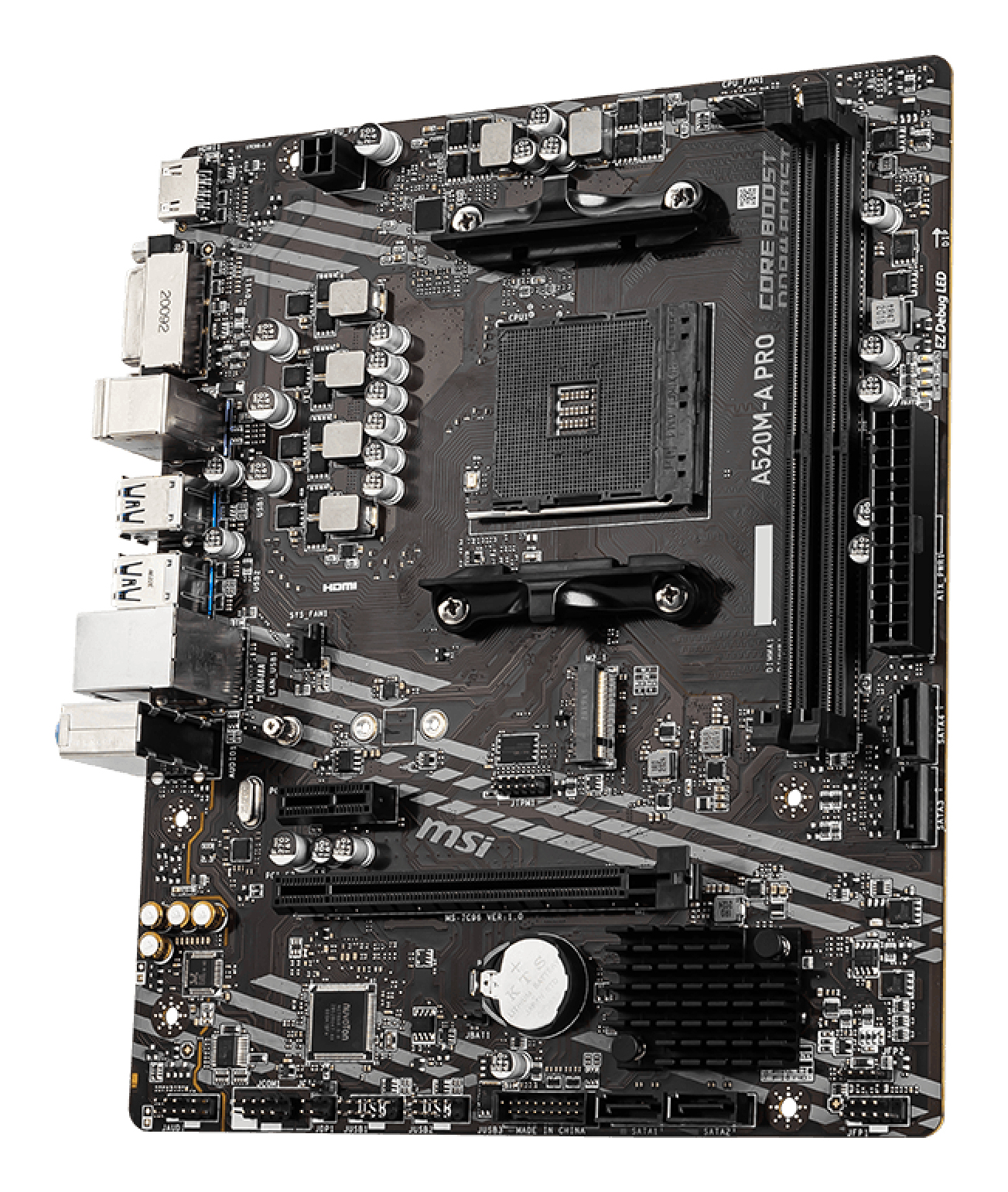 Tarjeta Madre MSI A520M-A PRO - Socket AM4 - 2xDDR4 - 1866/3200MHz - HDMI - DVI-D - M.2 - USB 2.0/3.2 - Micro ATX - A520M-A PRO