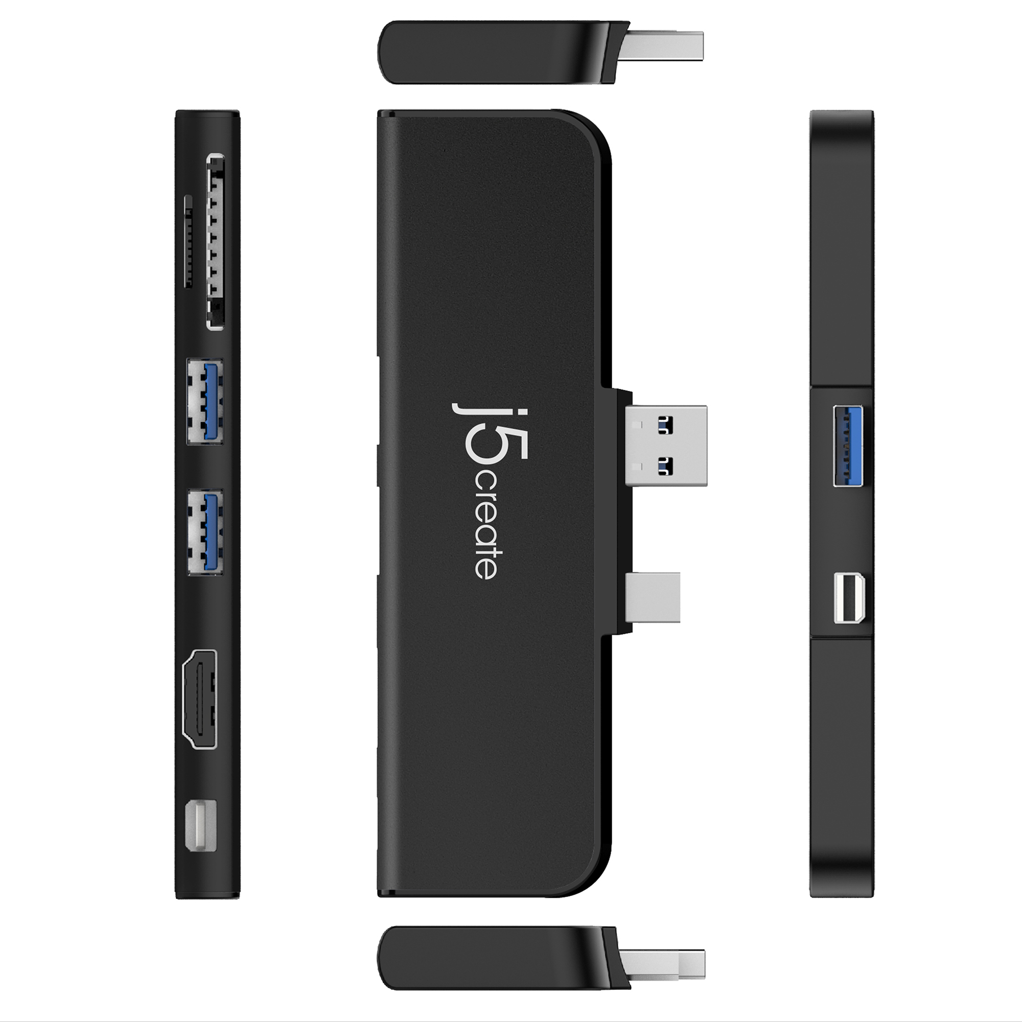 j5create JDD320B Ultradrive Minidock™ for Surface Pro™ 4/5/6, includes 1x HDMI port and 2x USB ports, Black – image 5