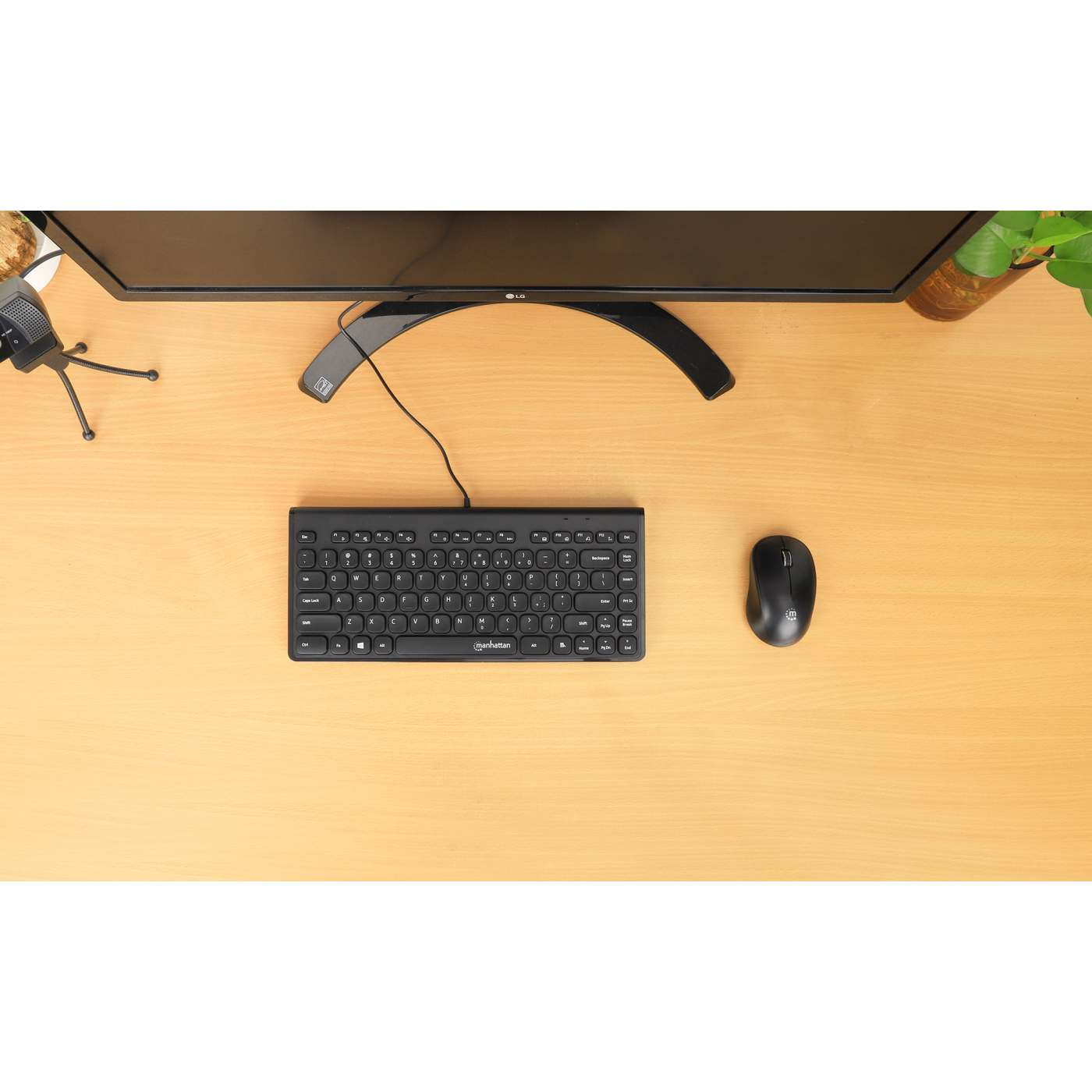 Manhattan Slim Wired USB Mini Keyboard, 12 Multimedia/Function Keys, Built-in 1.5 m (5 ft.) USB-A Cable, Compact, Low-Profile Format, for PC and Laptop, Black – image 8