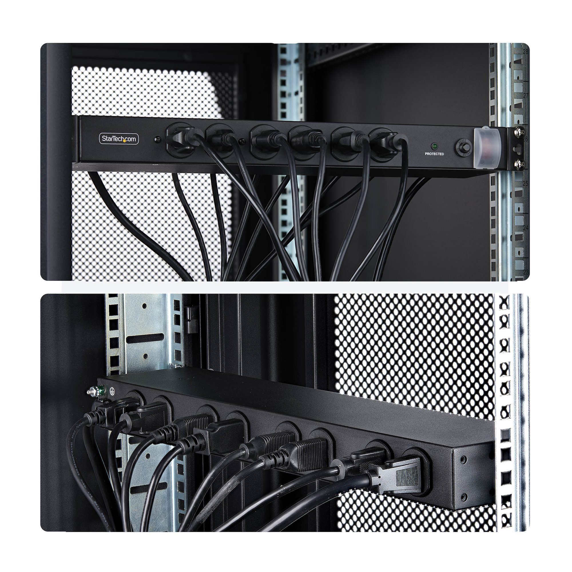 StarTech.com 14-Outlet Rackmount PDU, 1U Server Power Strip with 6x Front and 8x Rear Ports, Mounted Power Distribution Unit for 19-Inch Racks and Cabinets – image 7
