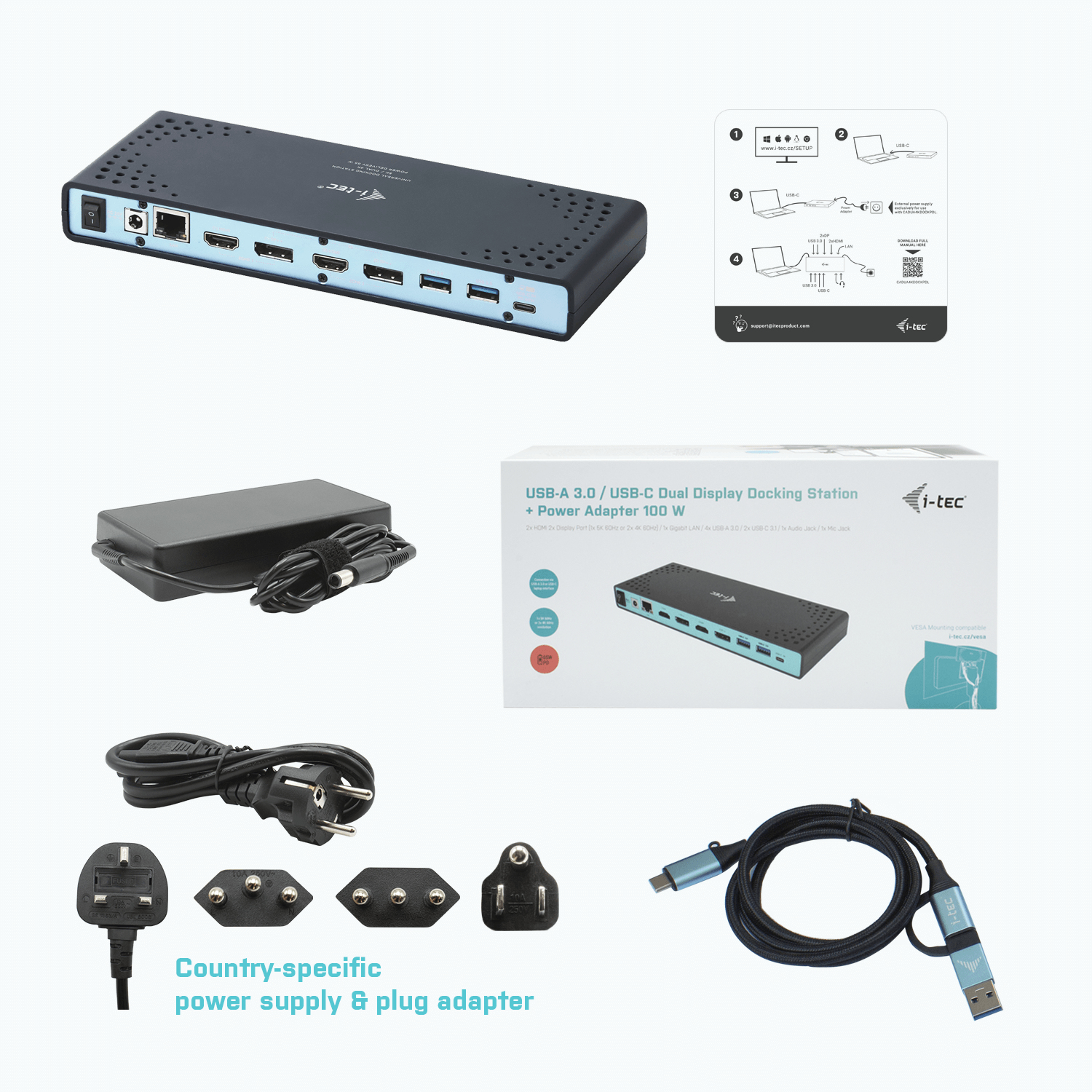 i-tec USB 3.0 / USB-C / Thunderbolt 3 Dual Display Docking Station + Power Delivery – image 8