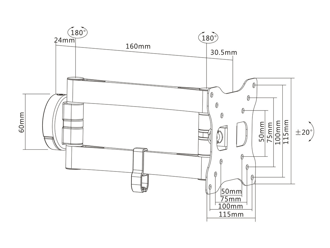Multibrackets M VESA Full-Motion II 50 75 100 – image 7