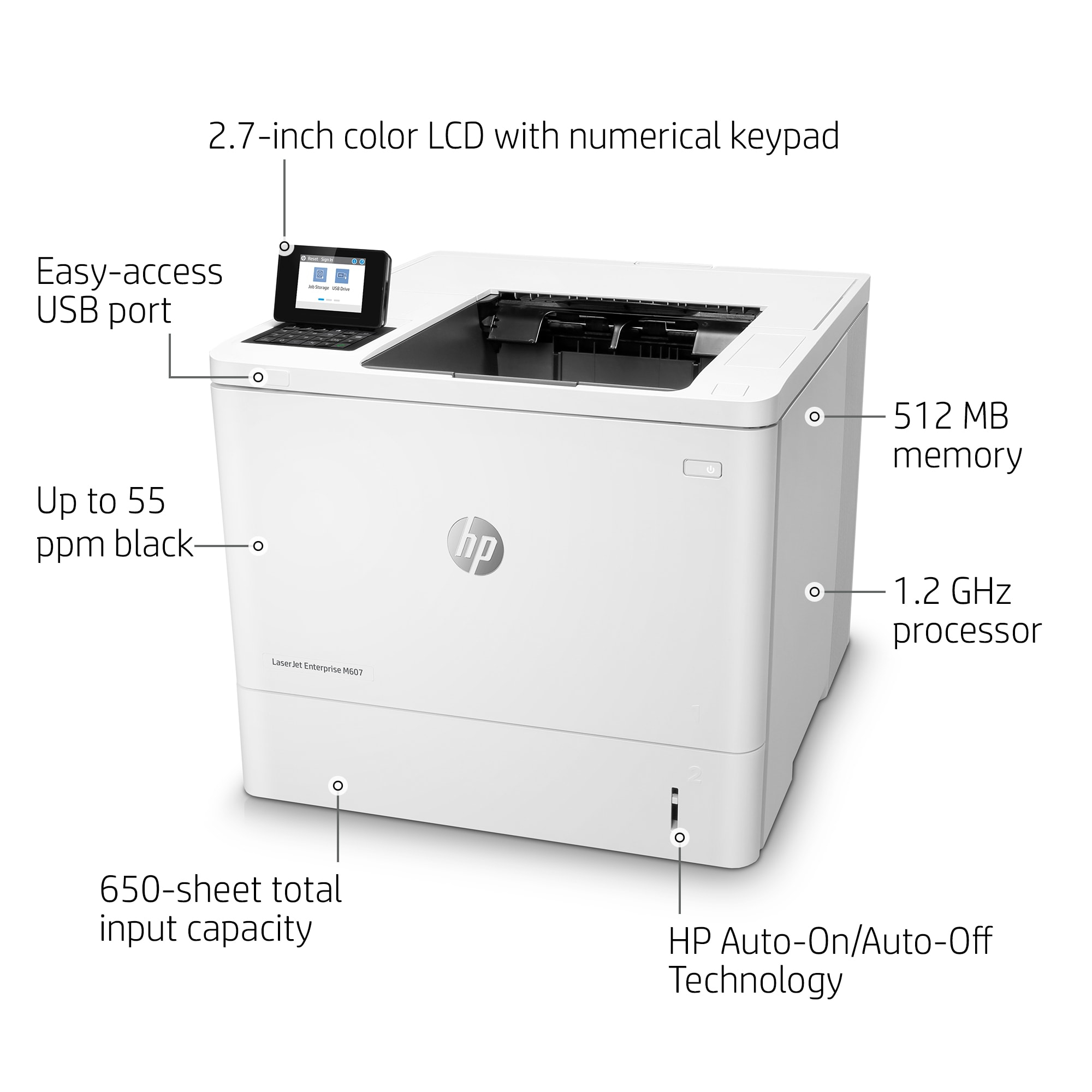HP LaserJet Enterprise M607n – image 4