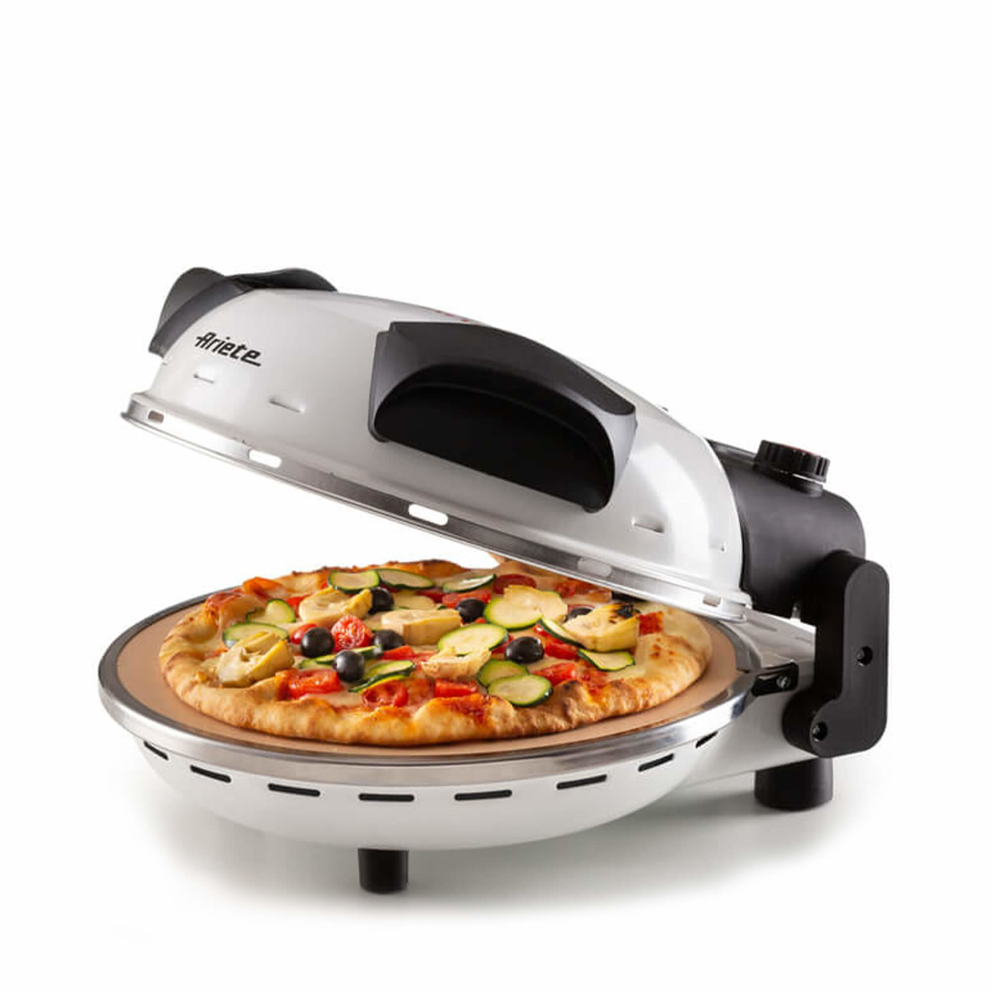 Ariete 918 Pizza Oven - Pizza in 4 minutes - Refractory stone plate with non-stick treatment - Max temperature 400 ° - 1200 Watt - Timer 30 '- White – image 1