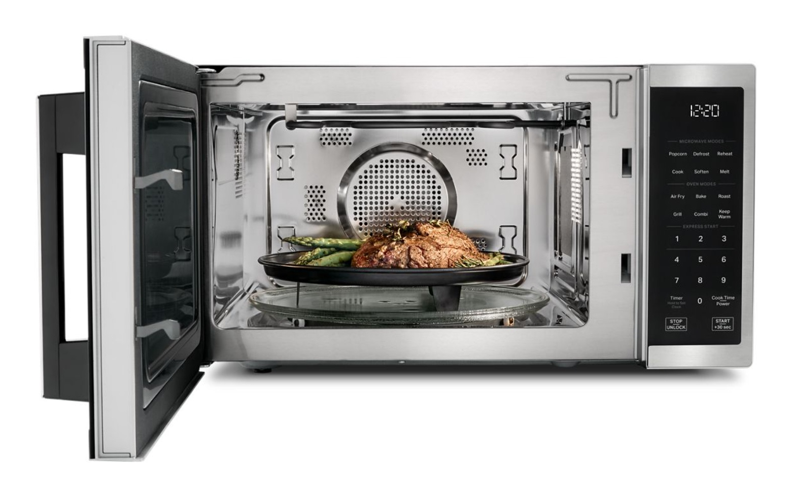 صورة مايكروويف كومبي Whirlpool WMCS5522RS سعة 28.3 لتر بقوة 900 واط ستانلس ستيل