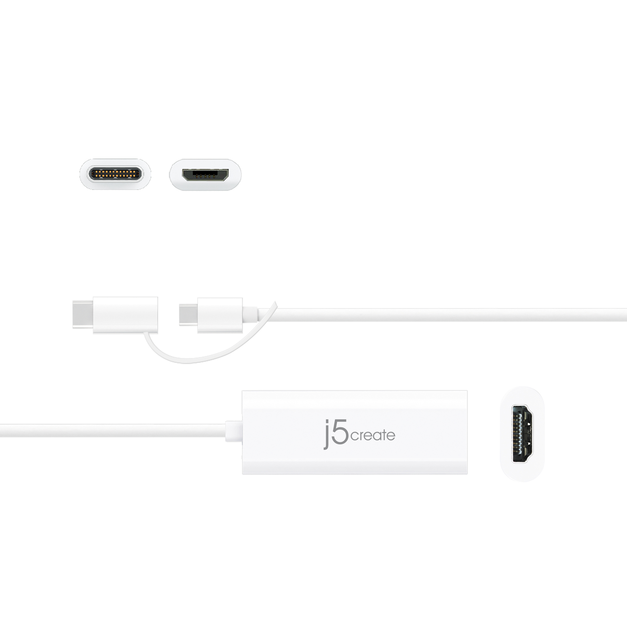 j5create JUA165C Android™ USB™ to HDMI™ Display Adapter, White – image 2