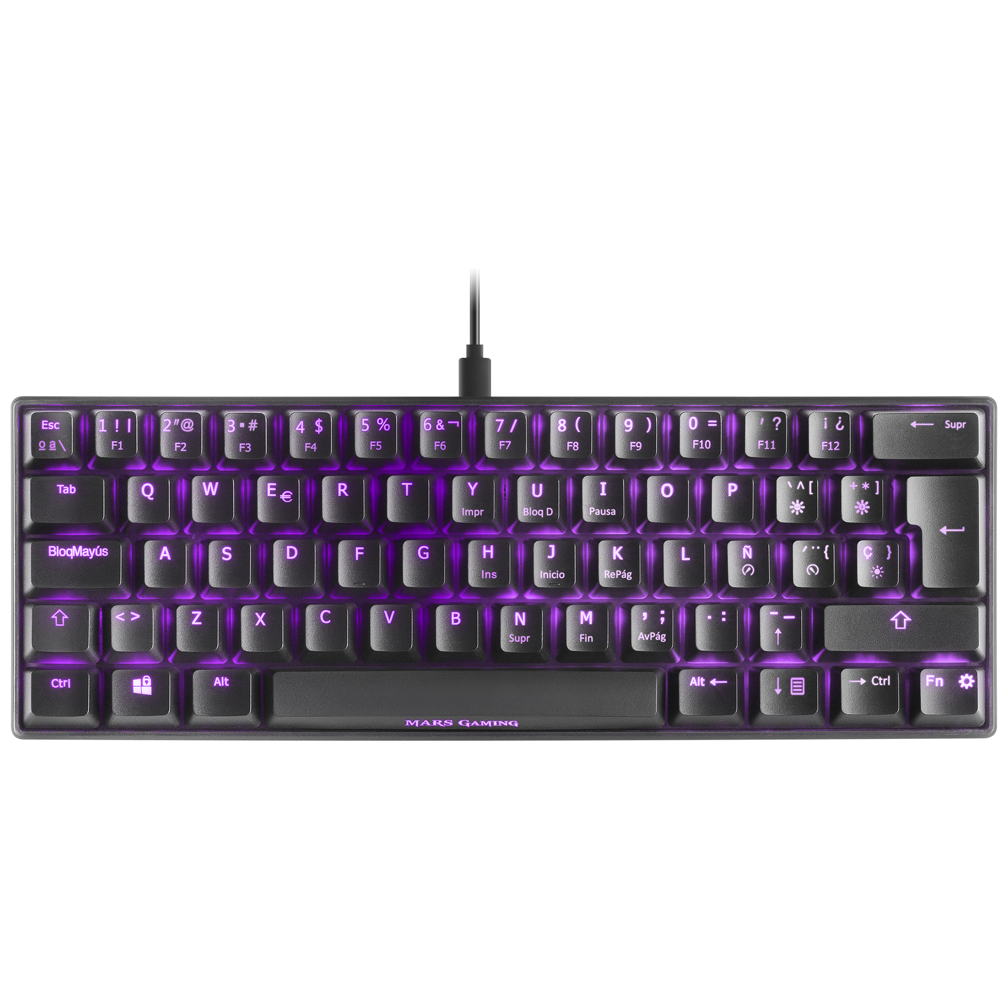 Mars Gaming MKMINIRPT Ultra-Compact Mechanical Keyboard Full RGB Chroma Switch OUTEMU PRO Red Black Portuguese Language – image 4