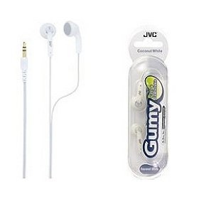 JVC Portable Gummy Earbud Headphones (White)