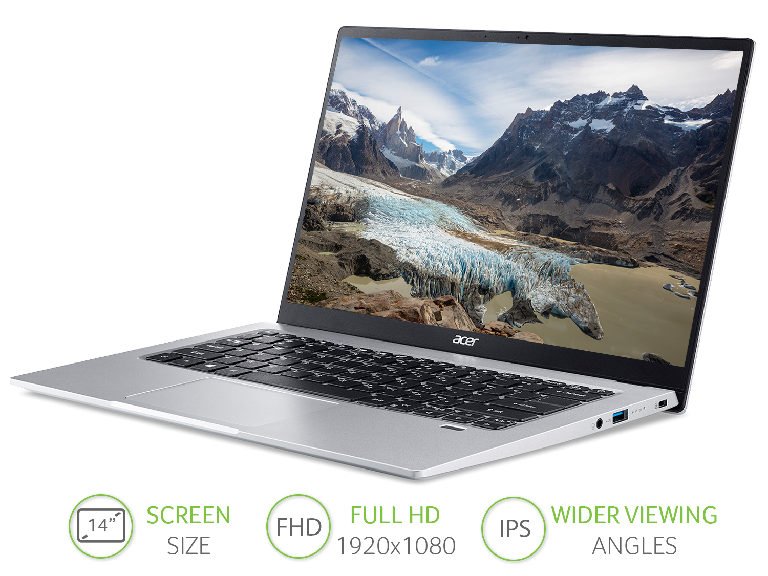 Acer Swift 1 14 inch Laptop - (Intel Pentium N6000, 4GB RAM, 128GB SSD, Full HD Display, Windows 10 in S Mode, Silver) – image 4