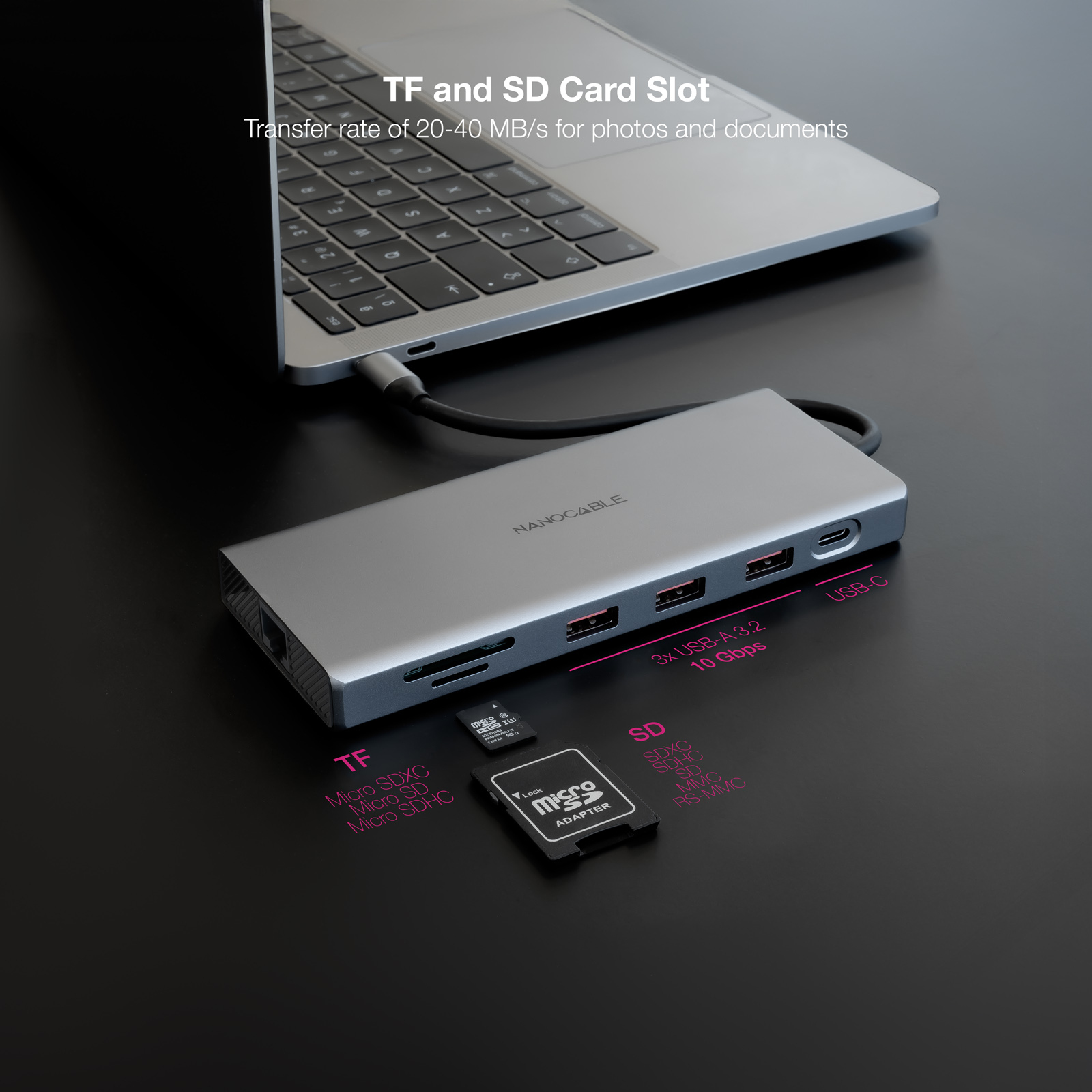 Nanocable 10.16.4612 laptop dock/port replicator Wired USB 3.2 Gen 1 (3.1 Gen 1) Type-C Grey – image 4