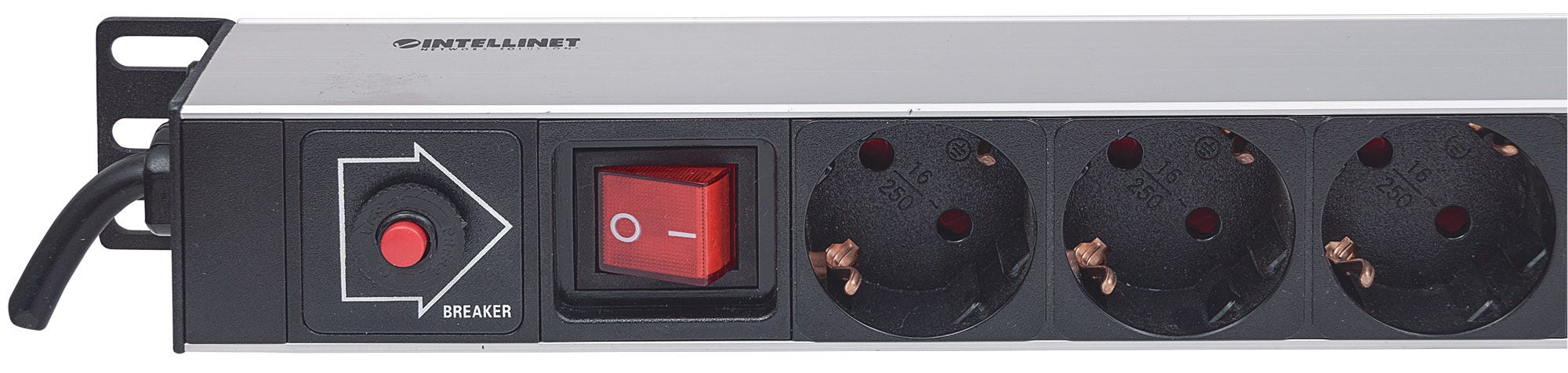 Intellinet Vertical Rackmount 12-Output Power Distribution Unit (PDU), EU CEE 7/3 Outlets, With On/Off Switch and Overload Protection, Built-in 1.8m Power Cord – image 4
