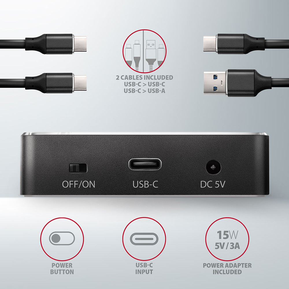 Axagon ADSA-M2C SuperSpeed USB-C 10Gbps dual M.2 NVMe dock – image 6