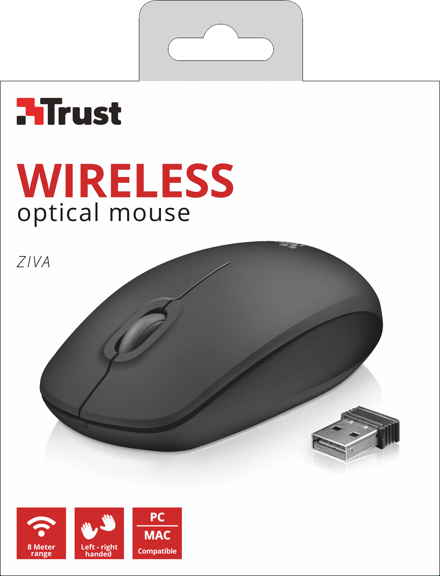 Trust Ziva mouse Office Ambidextrous RF Wireless Optical 1000 DPI – image 6
