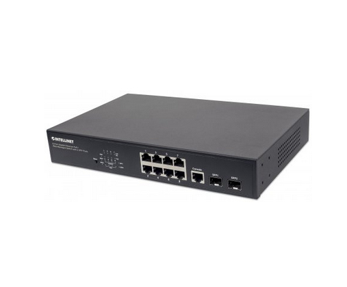 Intellinet 561051 network switch Managed Gigabit Ethernet (10/100/1000) Power over Ethernet (PoE) 1U Black – image 1