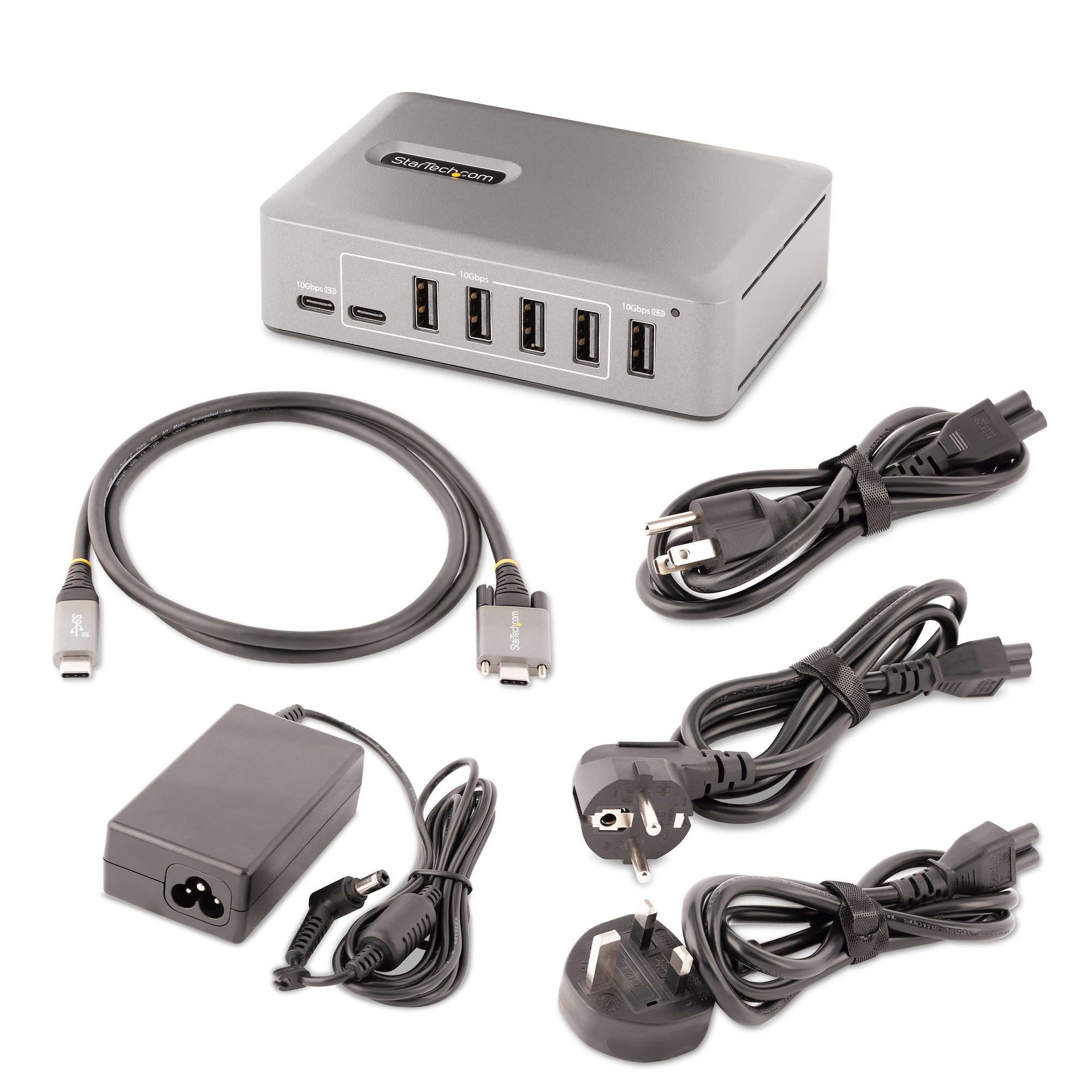 StarTech.com 10-Port USB-C Hub - 8x USB-A/2x USB-C - Self-Powered w/65W Power Supply - USB 3.1 10Gbps - Desktop/Laptop USB Hub w/USB-IF Certified 3ft Locking Ca – image 7