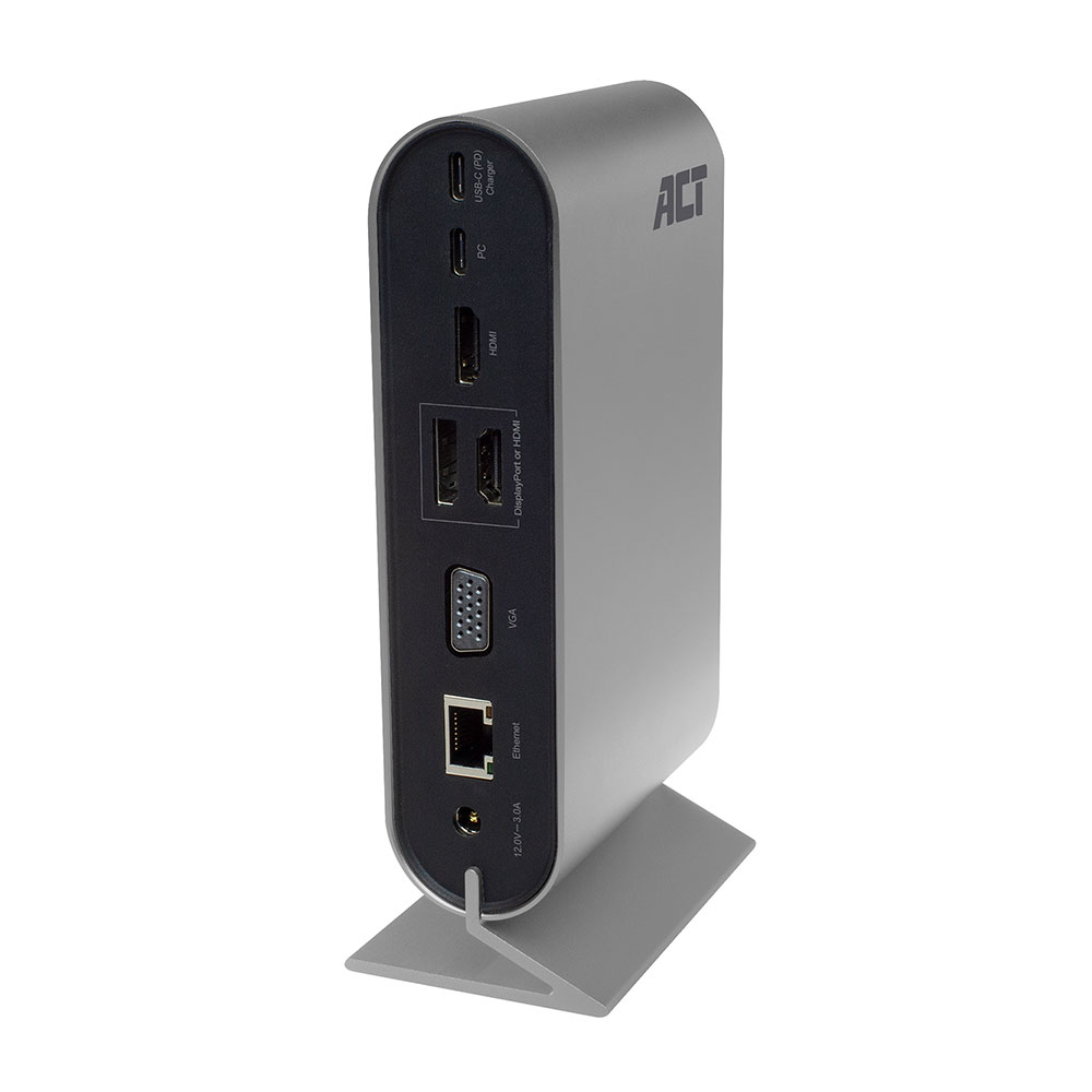 ACT AC7045 USB-C Docking station 2 monitors, HDMI, DisplayPort, VGA with USB hub, ethernet, cardreader and audio – image 5