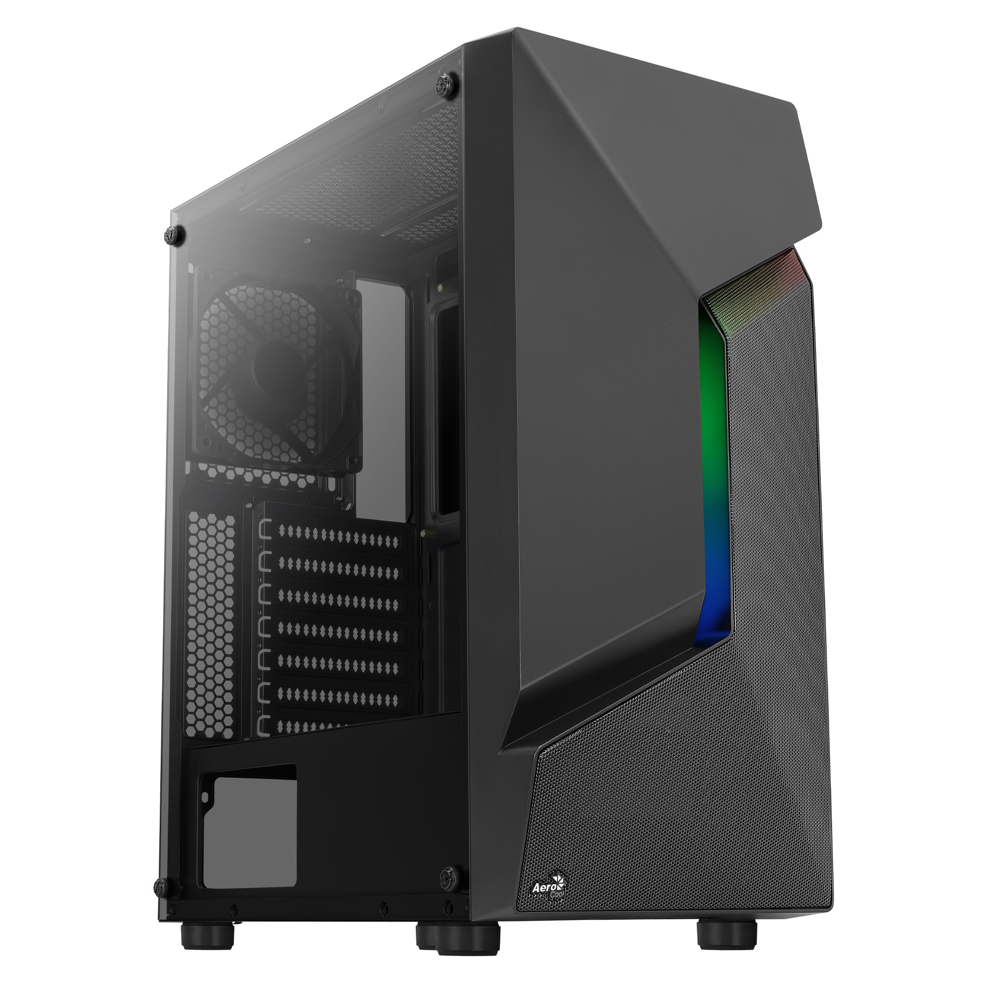 Aerocool SCAPEBKV1 Gaming ATX Case Front RGB LED Tempered Glass