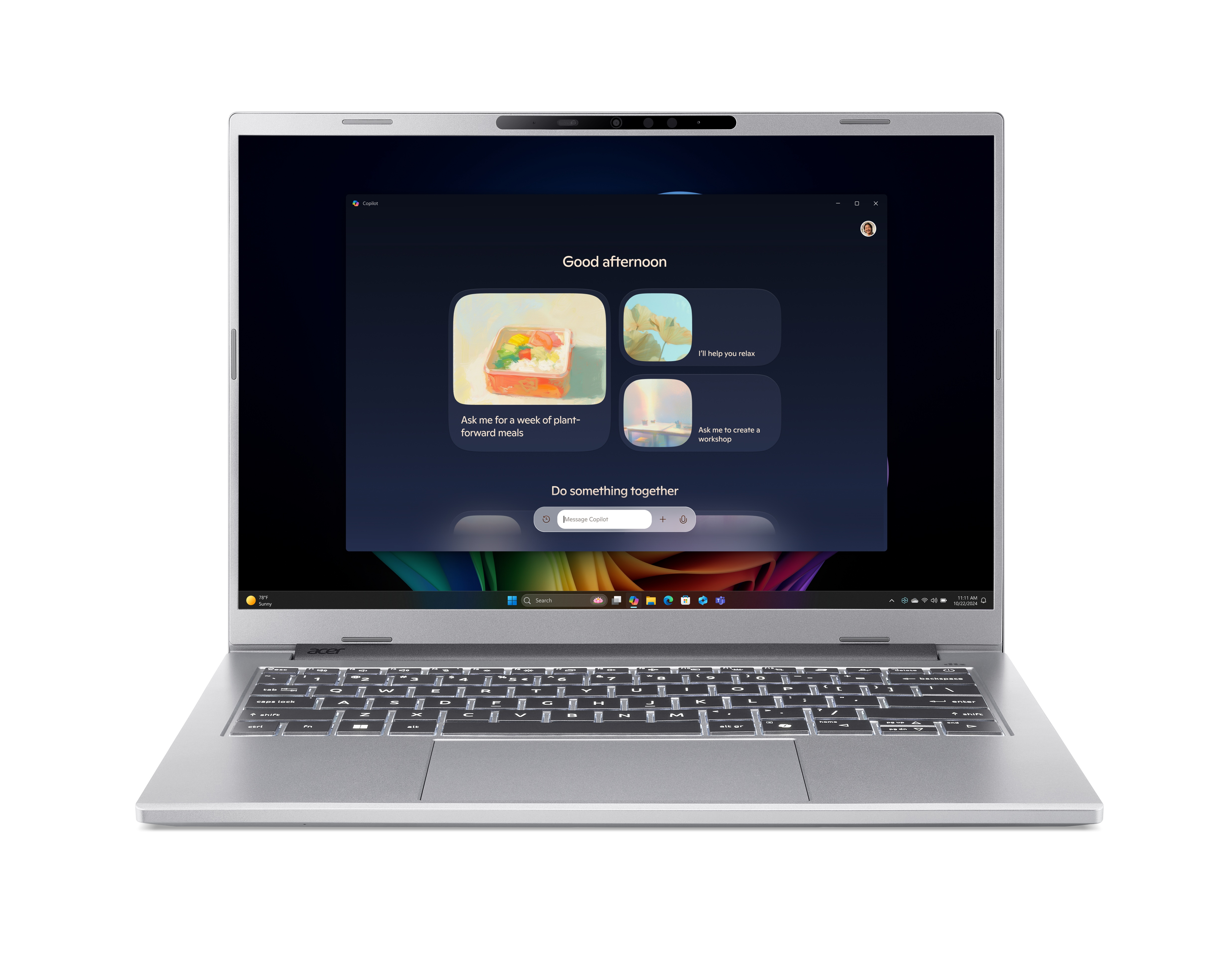 Acer Aspire 14 AI A14-61M-R4US AMD Ryzen™ AI 5 330 Laptop 35.6 cm (14") WUXGA 16 GB LPDDR5x-SDRAM 1 TB SSD Wi-Fi 6E (802.11ax) Windows 11 Home German Silver