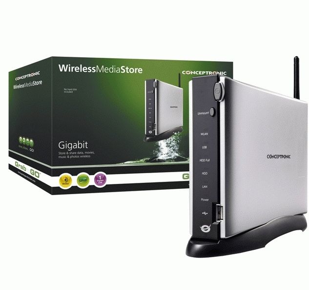 Conceptronic Grab'n'GO Wireless NAS Media Store 250GB – image 2