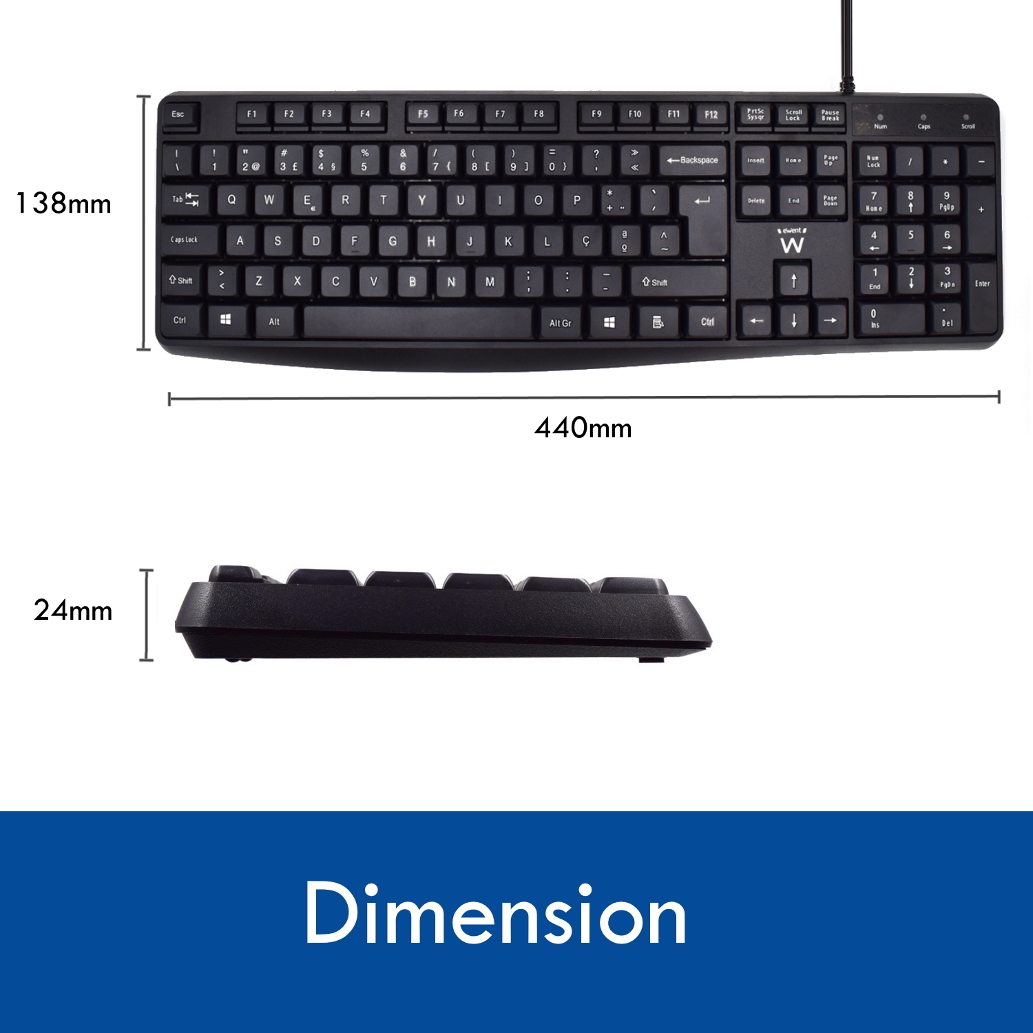 Ewent EW3002 keyboard Office USB QWERTY Portuguese Black – image 5