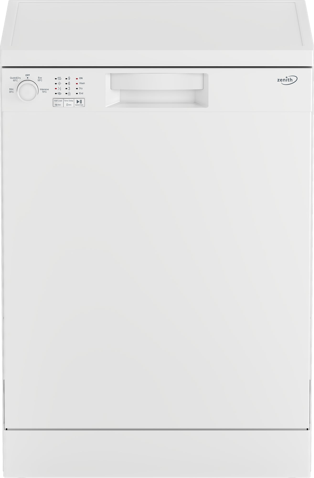Zenith ZDW600W Full Size Dishwasher with 4 programmes – image 1