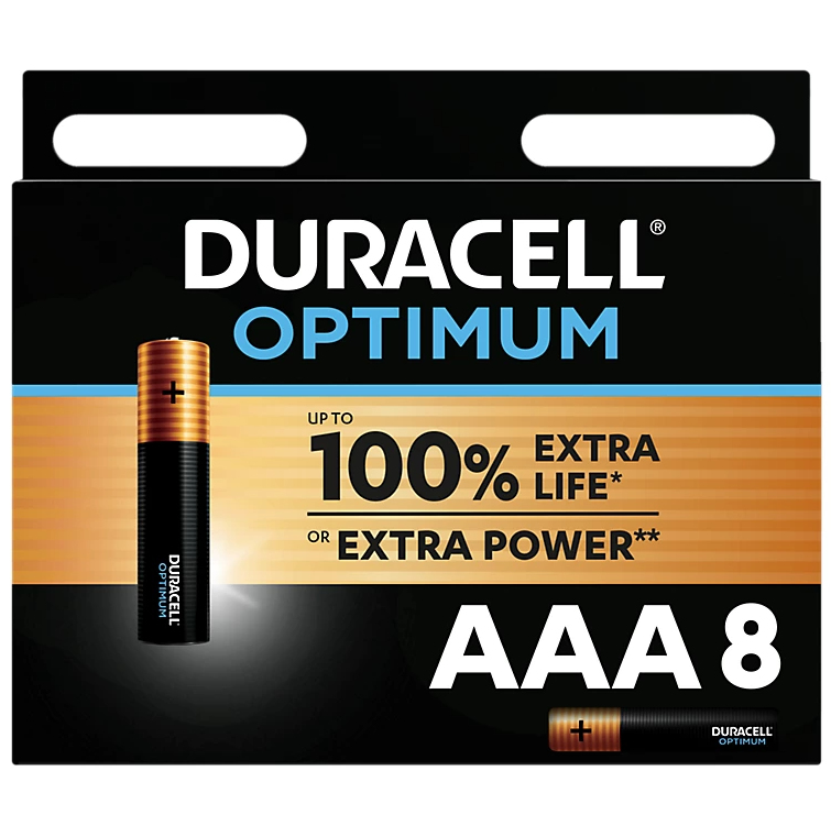 DURACELL OPTIMUM BATTERIE MINISTILO AAA CONF 8 Pz.