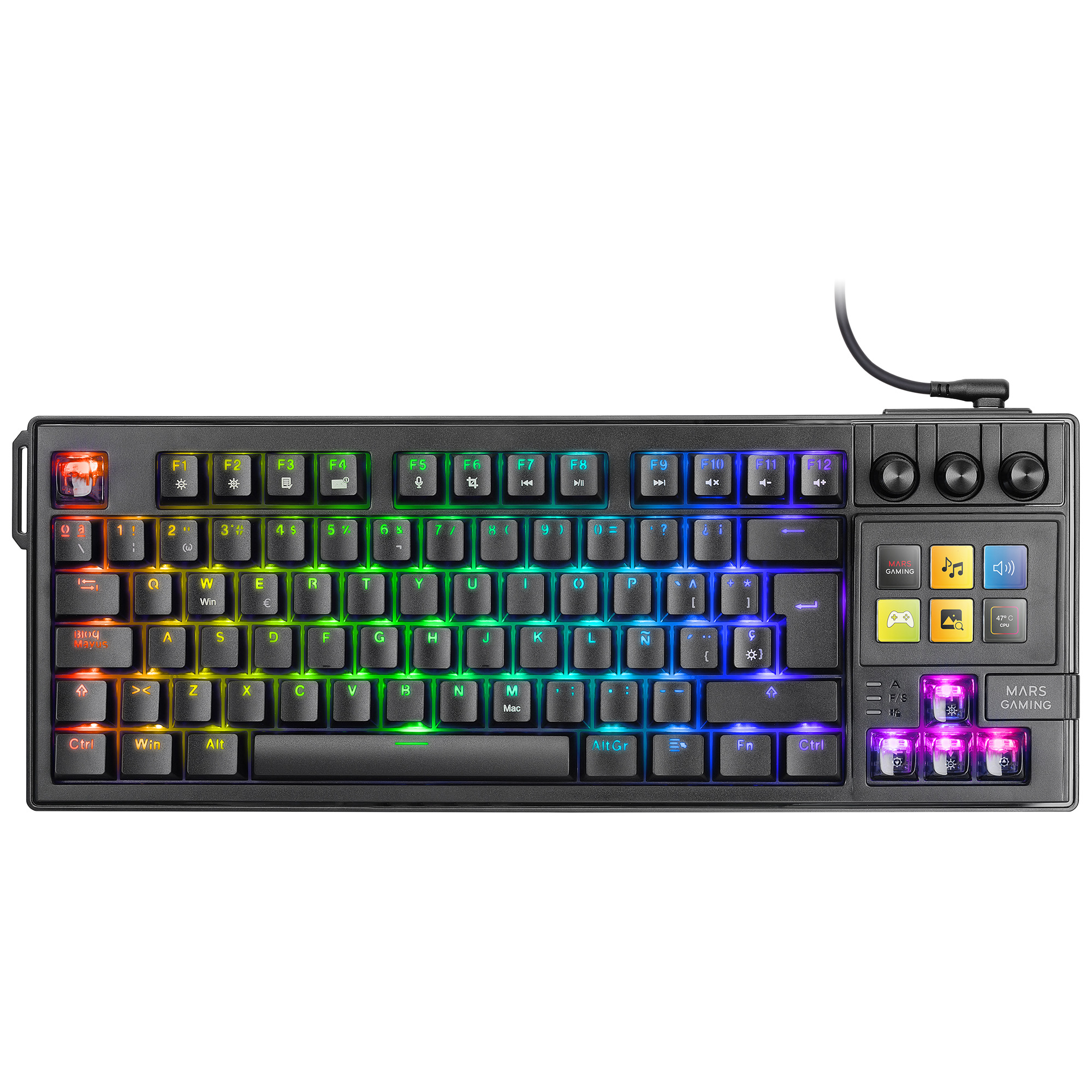 MKMASTER keyboard USB Spanish, French, Portuguese Black