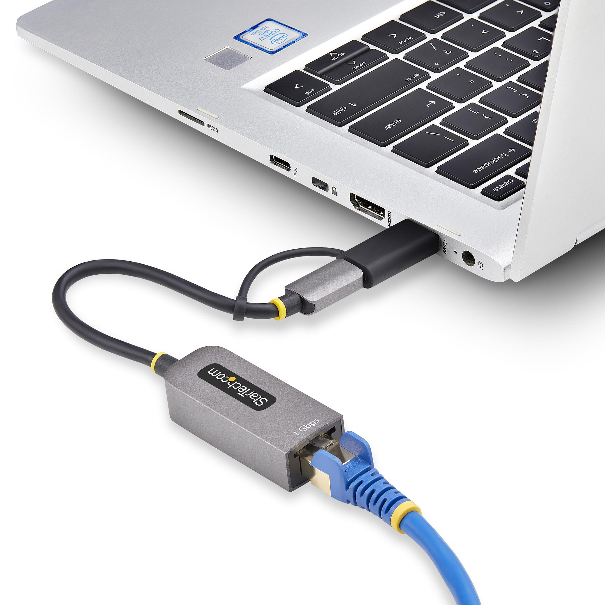 صورة StarTech.com C21GA-USB-ETHERNET محول USB 3.0 إلى جيجابت إيثرنت، 10/100/1000Mbps، كيبل 6 بوصة، رمادي