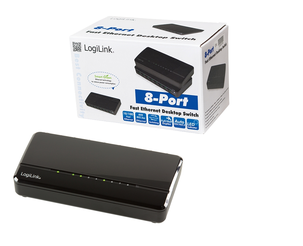 LogiLink NS0104 network switch Unmanaged L2 Fast Ethernet (10/100) Black