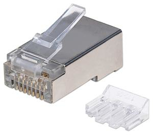 INTELLINET Modularstecker RJ45 Cat6A STP 3-Punkt 90 Stk. Cat6 Kabel