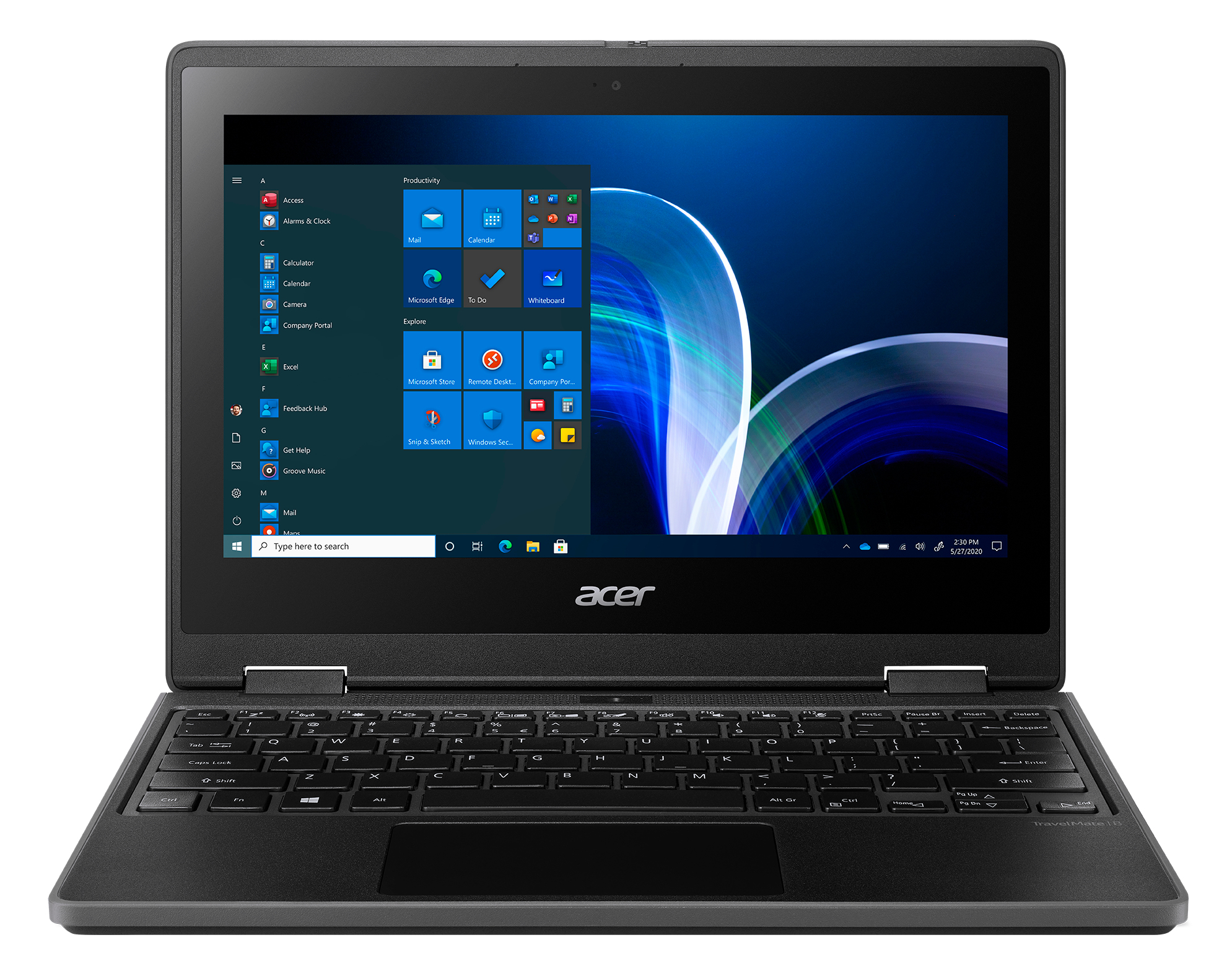 Acer TravelMate Spin B3 TMB311RN-32 - Flip design - Intel Celeron N5100 / 1.1 GHz - Win 10 Pro 64-bit - UHD Graphics - 4 GB RAM - 128 GB eMMC - 11.6