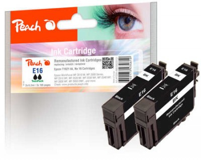 Peach 320151 ink cartridge 2 pc(s) Compatible Standard Yield Black