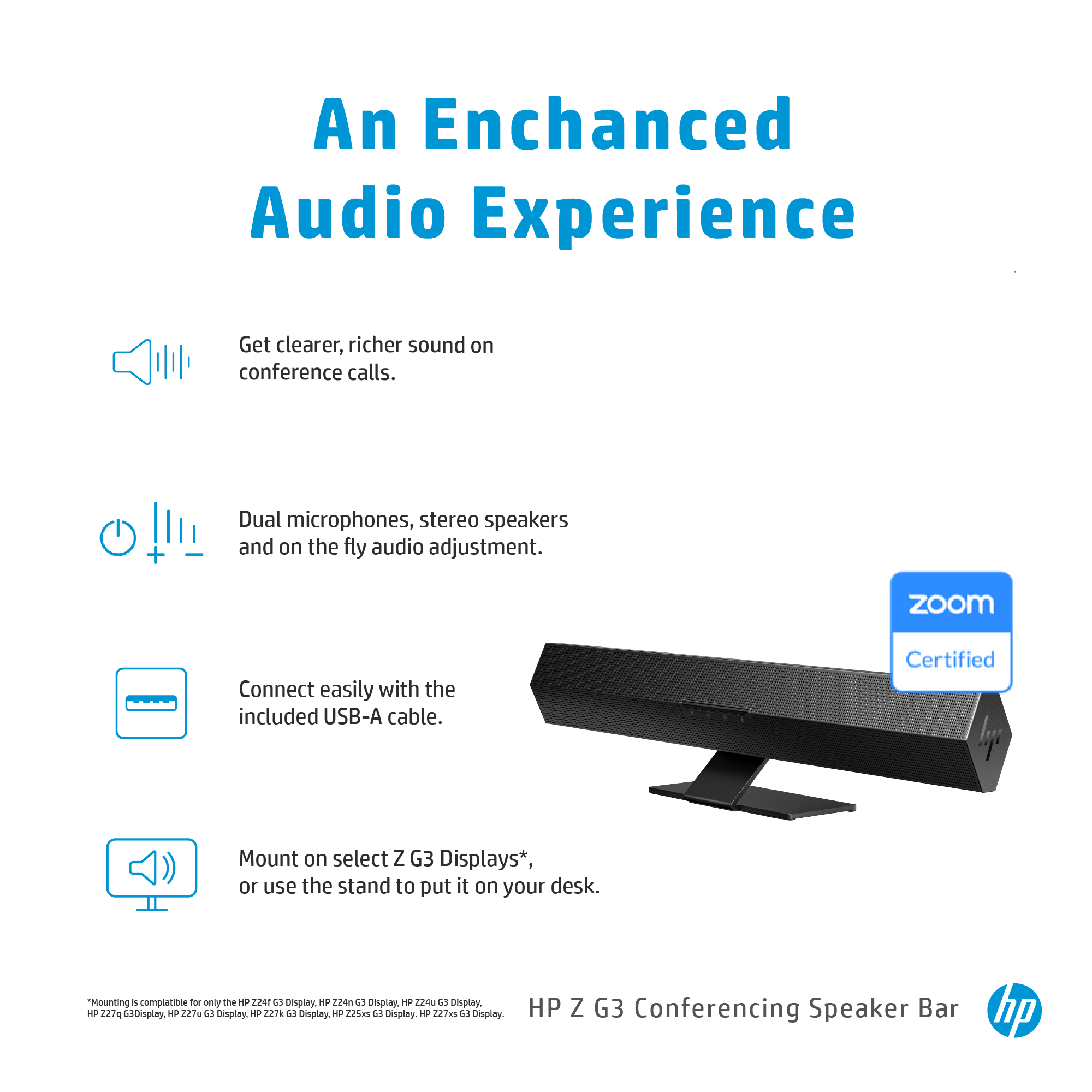 HP Z G3 Conferencing Speaker Bar image 4